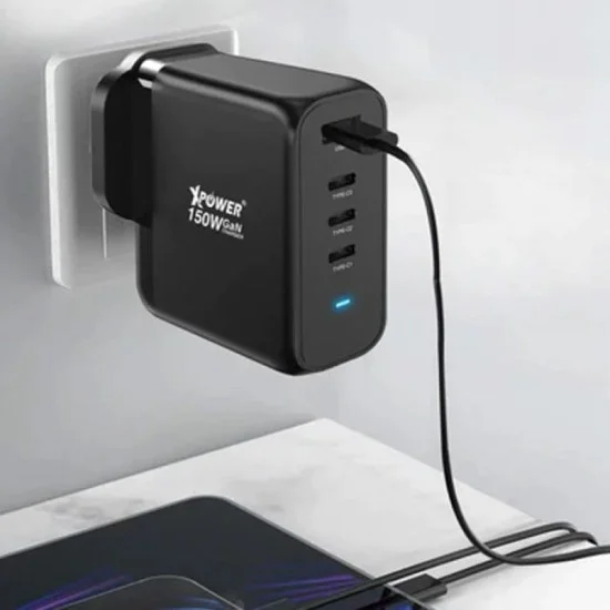 XPower GW150B 150W 4 Outout PD 3.0-Qc-Scp Gan Wall Charger - Black